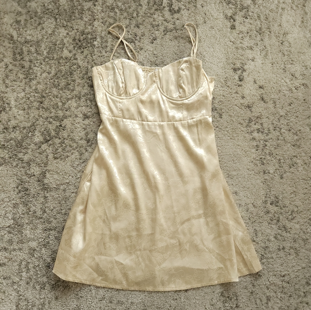 Princess Polly Champagne Satin Slip Dress - Picture 11 of 13